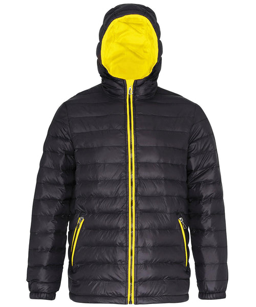 Black Bright Yellow Padded jacket