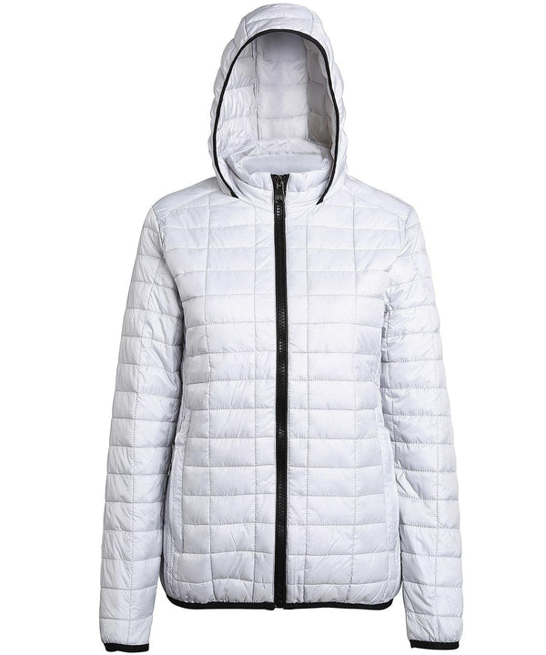 White - Women's honeycomb hooded jacket Jackets 2786 Jackets & Coats, Padded & Insulation, Padded Perfection, Rebrandable, Women's Fashion Schoolwear Centres