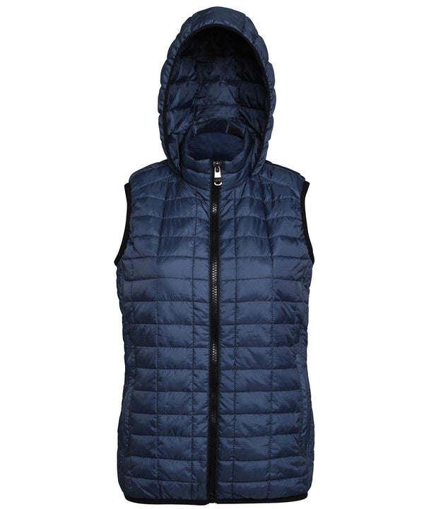 Navy - Women's honeycomb hooded gilet Body Warmers 2786 Gilets and Bodywarmers, Jackets & Coats, Padded & Insulation, Rebrandable, Women's Fashion Schoolwear Centres