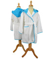 White/Aqua Blue - ARTG® Boyzz & Girlzz® hooded bathrobe Robes A&R Towels Gifting & Accessories, Homewares & Towelling, Junior, Raladeal - Recently Added Schoolwear Centres