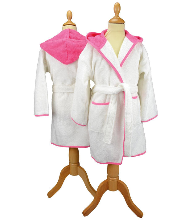 White/Pink - ARTG® Boyzz & Girlzz® hooded bathrobe Robes A&R Towels Gifting & Accessories, Homewares & Towelling, Junior, Raladeal - Recently Added Schoolwear Centres