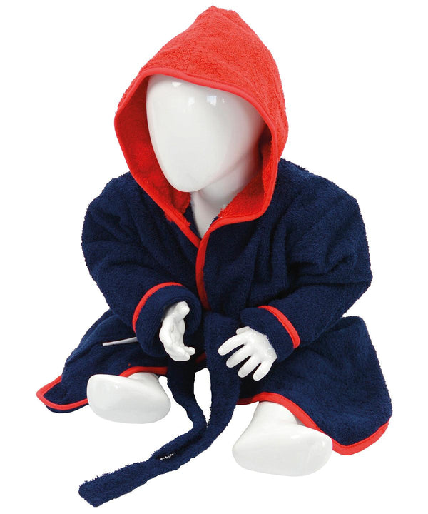 French Navy/Fire Red - ARTG® Babiezz® hooded bathrobe Robes A&R Towels Baby & Toddler, Gifting & Accessories, Homewares & Towelling, Must Haves Schoolwear Centres