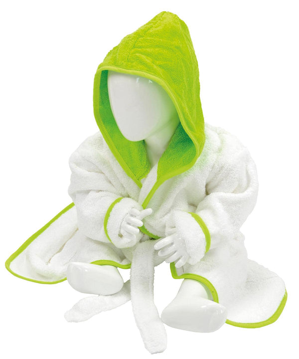 White/Lime Green - ARTG® Babiezz® hooded bathrobe Robes A&R Towels Baby & Toddler, Gifting & Accessories, Homewares & Towelling, Must Haves Schoolwear Centres