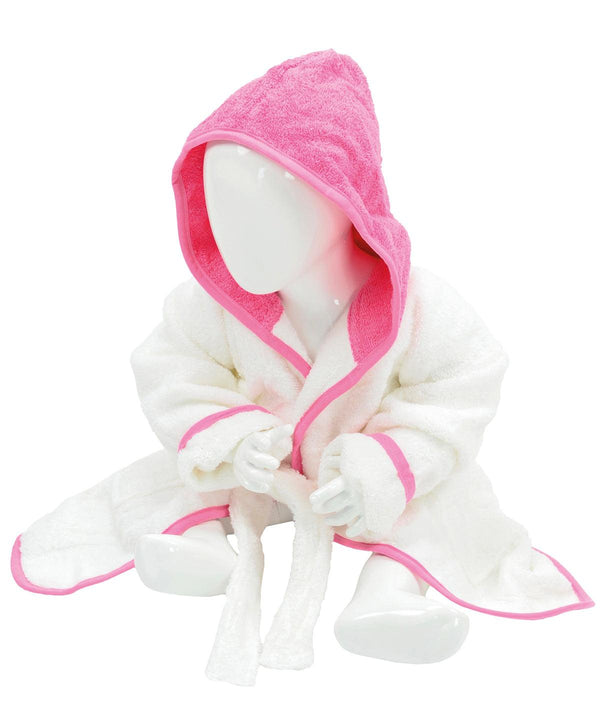 White/Pink - ARTG® Babiezz® hooded bathrobe Robes A&R Towels Baby & Toddler, Gifting & Accessories, Homewares & Towelling, Must Haves Schoolwear Centres