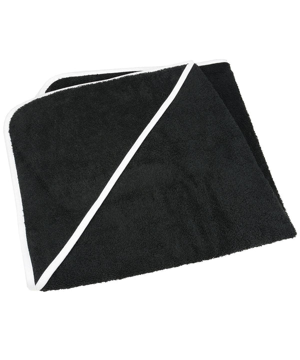 Black/Black/White - ARTG® Babiezz® medium baby hooded towel Towels A&R Towels Baby & Toddler, Homewares & Towelling Schoolwear Centres