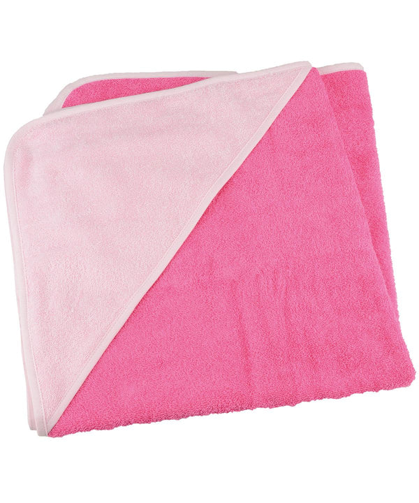 Pink/Light Pink/Light Pink - ARTG® Babiezz® medium baby hooded towel Towels A&R Towels Baby & Toddler, Homewares & Towelling Schoolwear Centres