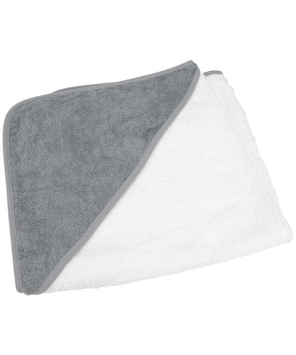 White/Anthracite Grey/Anthracite Grey - ARTG® Babiezz® medium baby hooded towel Towels A&R Towels Baby & Toddler, Homewares & Towelling Schoolwear Centres