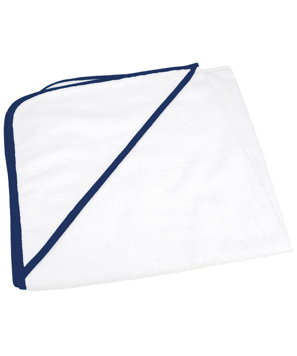 White/French Navy - ARTG® Babiezz® all-over sublimation hooded baby towel Towels A&R Towels Baby & Toddler, Gifting & Accessories, Homewares & Towelling, Sublimation Schoolwear Centres