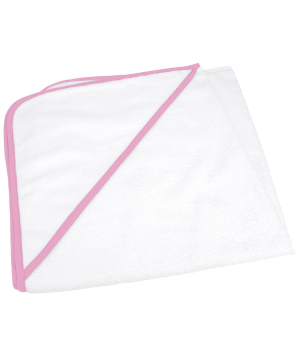 White/Light Pink - ARTG® Babiezz® all-over sublimation hooded baby towel Towels A&R Towels Baby & Toddler, Gifting & Accessories, Homewares & Towelling, Sublimation Schoolwear Centres