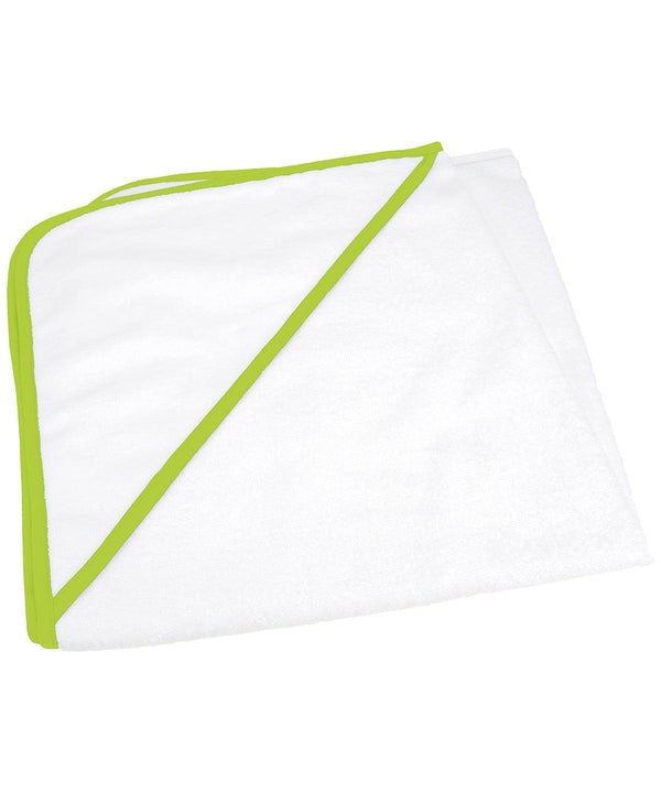 White/Lime Green - ARTG® Babiezz® all-over sublimation hooded baby towel Towels A&R Towels Baby & Toddler, Gifting & Accessories, Homewares & Towelling, Sublimation Schoolwear Centres