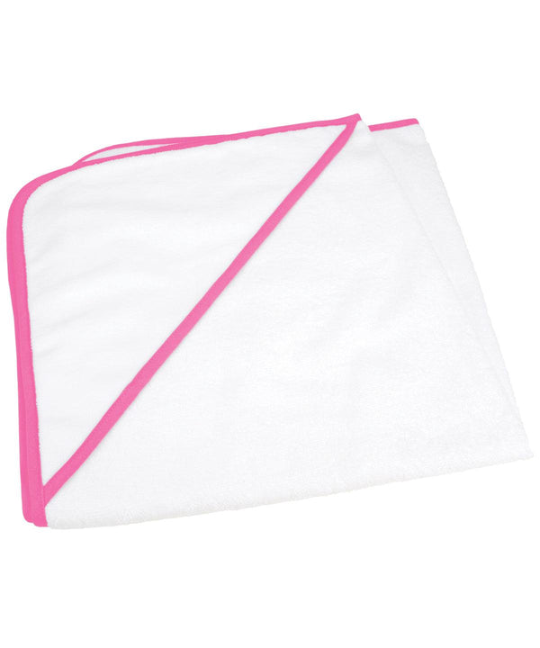 White/Pink - ARTG® Babiezz® all-over sublimation hooded baby towel Towels A&R Towels Baby & Toddler, Gifting & Accessories, Homewares & Towelling, Sublimation Schoolwear Centres