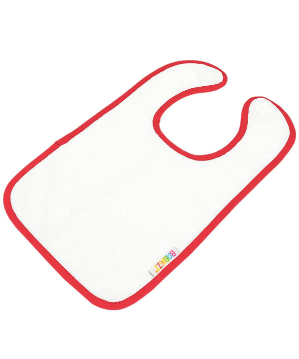 White/Fire Red - ARTG® Babiezz® all-over sublimation baby bib Bibs A&R Towels Baby & Toddler, Homewares & Towelling, Sublimation Schoolwear Centres