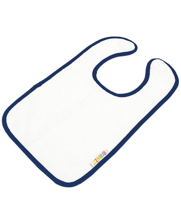 White/French Navy - ARTG® Babiezz® all-over sublimation baby bib Bibs A&R Towels Baby & Toddler, Homewares & Towelling, Sublimation Schoolwear Centres