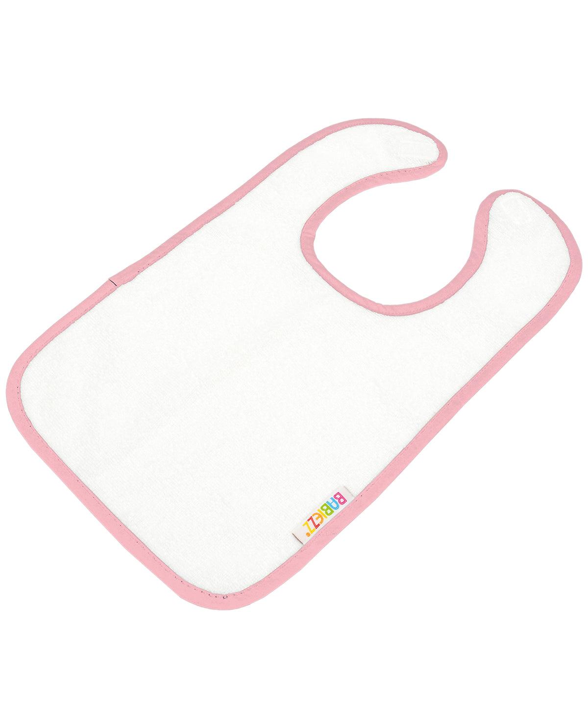 White/Light Pink - ARTG® Babiezz® all-over sublimation baby bib Bibs A&R Towels Baby & Toddler, Homewares & Towelling, Sublimation Schoolwear Centres