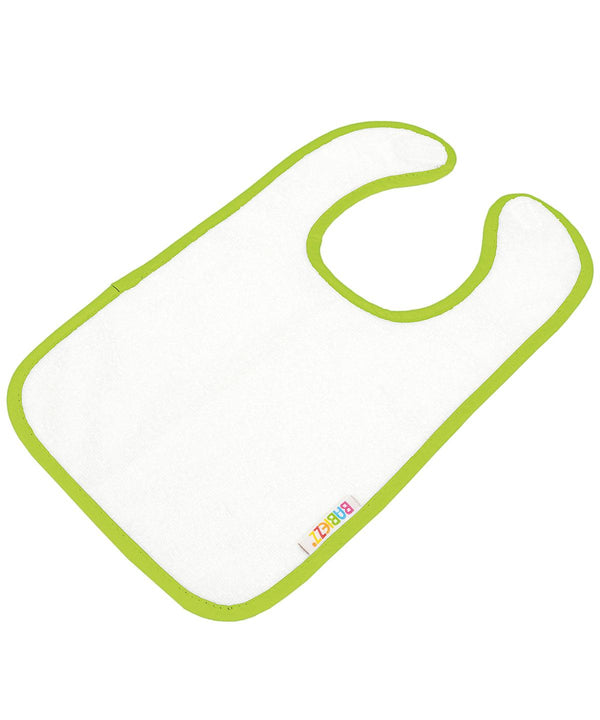 White/Lime Green - ARTG® Babiezz® all-over sublimation baby bib Bibs A&R Towels Baby & Toddler, Homewares & Towelling, Sublimation Schoolwear Centres