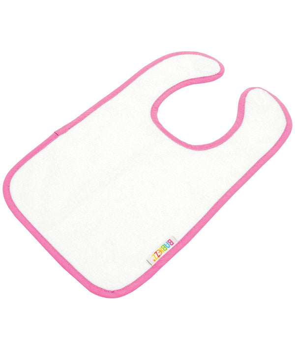 White/Pink - ARTG® Babiezz® all-over sublimation baby bib Bibs A&R Towels Baby & Toddler, Homewares & Towelling, Sublimation Schoolwear Centres