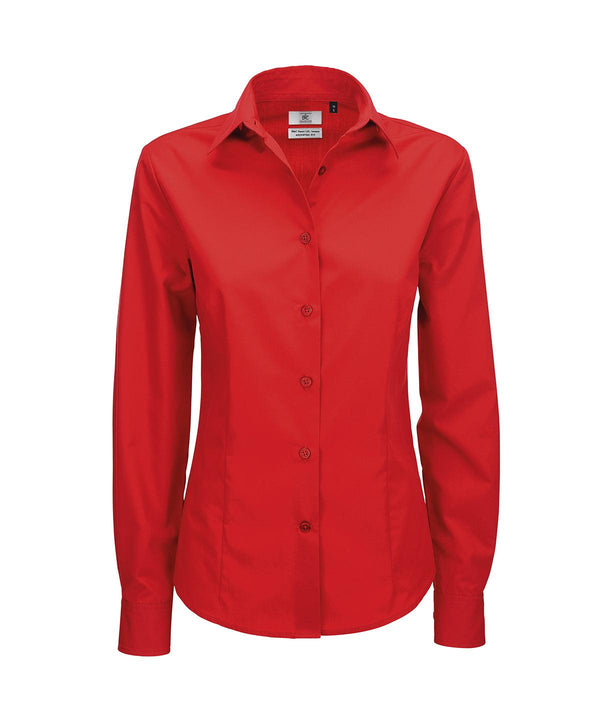 Deep red - B&C Smart long sleeve /women Blouses B&C Collection Plus Sizes, Raladeal - Recently Added, Shirts & Blouses, Women's Fashion, Workwear Schoolwear Centres