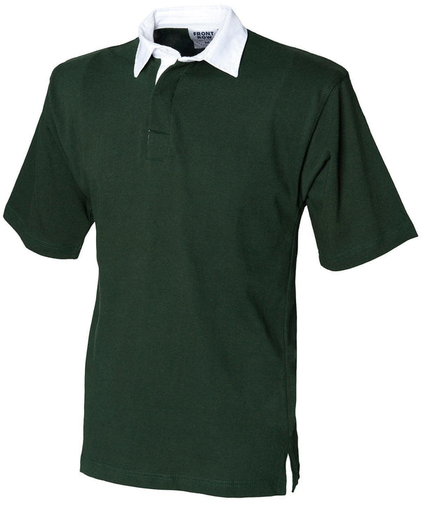 Bottle Green - Short sleeve rugby shirt Polos Front Row Polos & Casual Schoolwear Centres