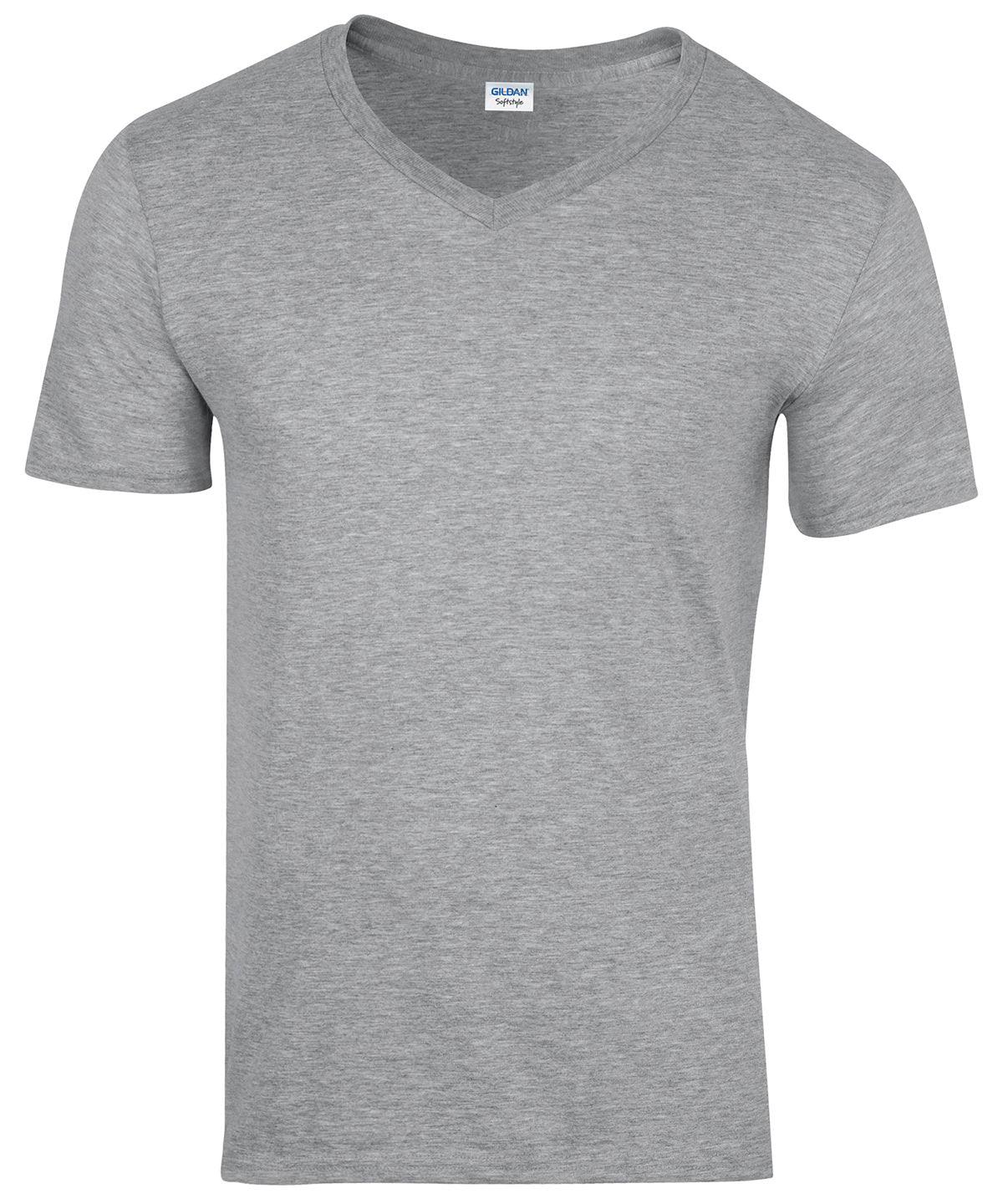 Sports Grey - Softstyle™ v-neck t-shirt T-Shirts Gildan Must Haves, Raladeal - Recently Added, T-Shirts & Vests Schoolwear Centres
