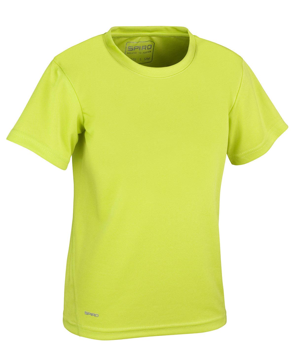 Lime Green - Spiro quick-dry short sleeve junior t-shirt T-Shirts Spiro Junior, Sports & Leisure Schoolwear Centres