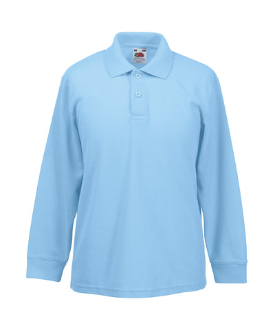 Sky - Kids long sleeve 65/35 polo Polos Fruit of the Loom Junior, Must Haves, Polos & Casual Schoolwear Centres