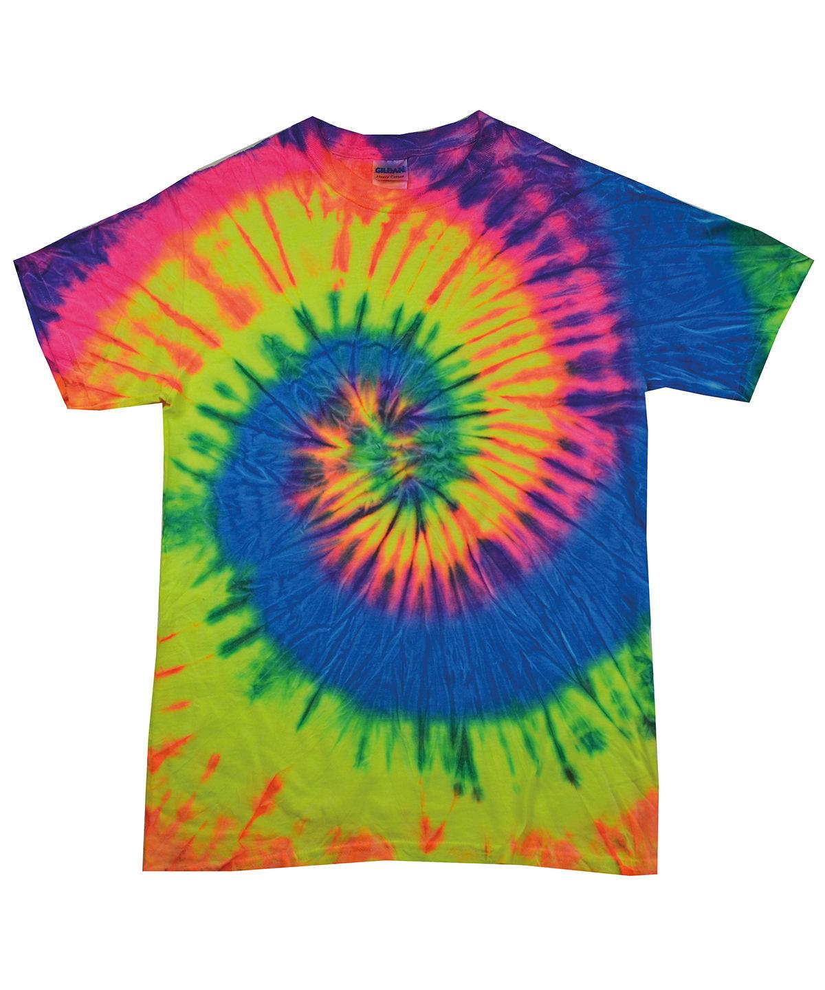 Neon Rainbow - Tie-dye shirt T-Shirts Colortone Festival, Holiday Season, Hyperbrights and Neons, Must Haves, Pastels and Tie Dye, T-Shirts & Vests Schoolwear Centres