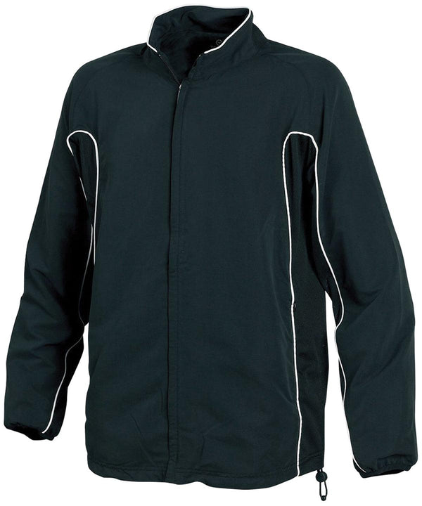 Black/Black/WhitePiping - Full-zip lined training top Tracksuits Tombo Plus Sizes, Sale, Sports & Leisure Schoolwear Centres