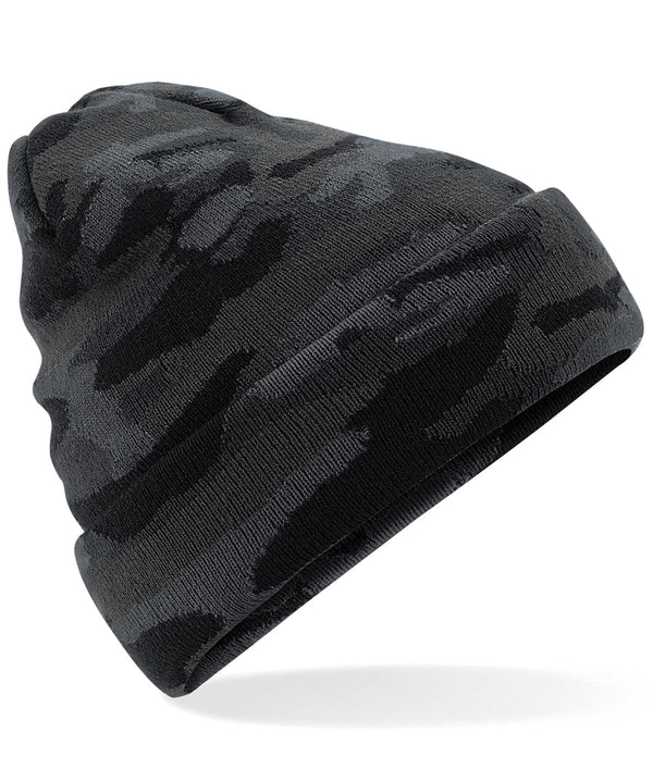 Midnight Camo - Camo cuffed beanie Hats Beechfield Camo, Headwear, Winter Essentials Schoolwear Centres