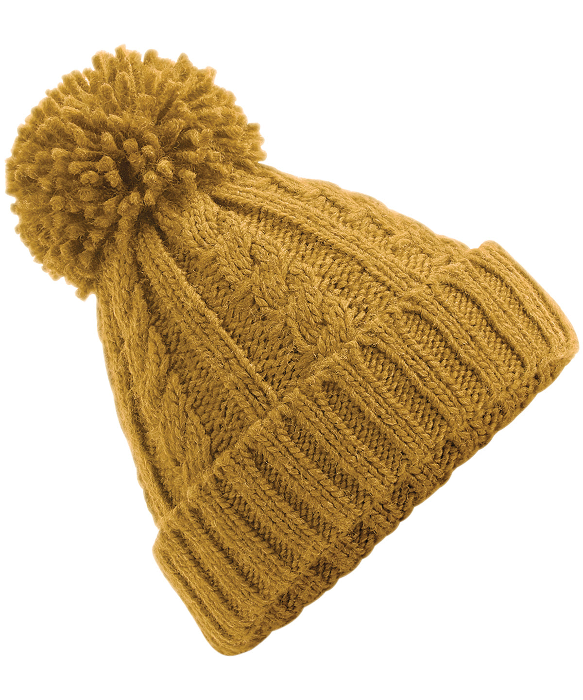 Cable knit melange beanie