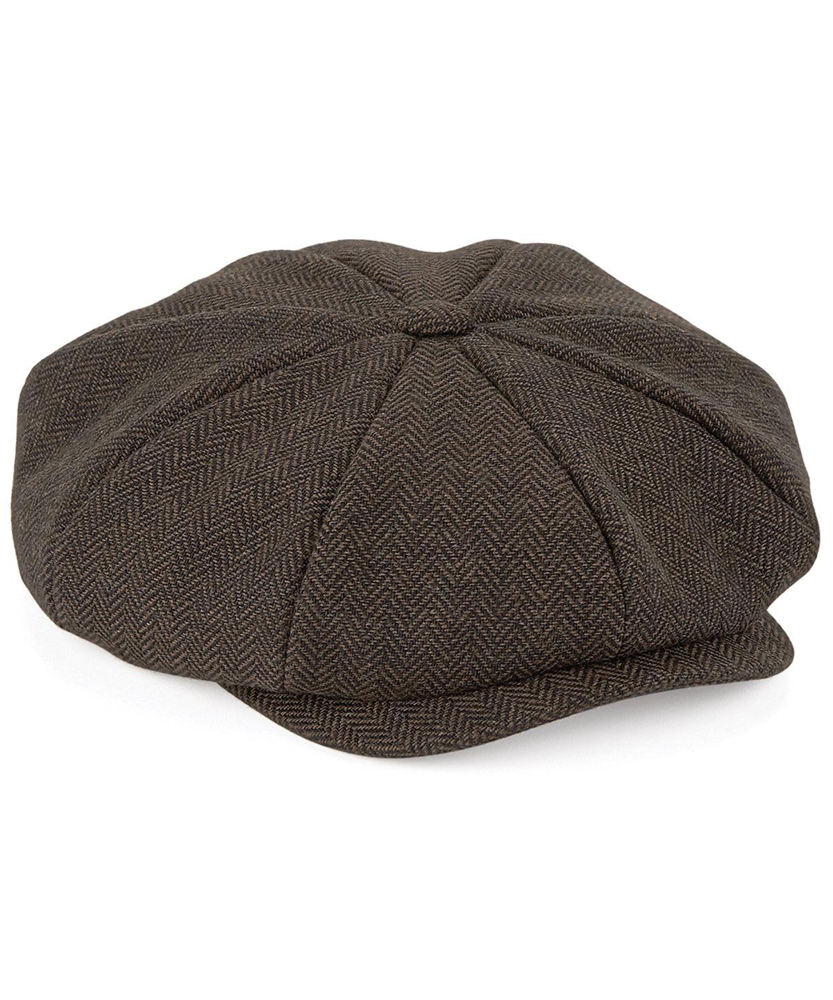 Brown Herringbone - Heritage baker boy cap Caps Beechfield Headwear Schoolwear Centres