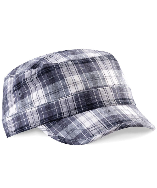 Grey Plaid - Plaid Army Cap Caps Beechfield Headwear, Raladeal - High Stock Schoolwear Centres