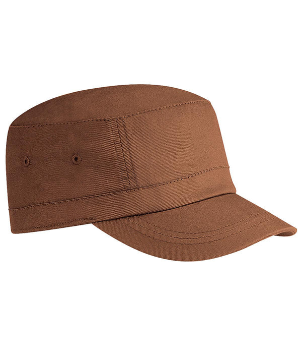 Chestnut - Organic Cotton Army Cap Caps Beechfield Headwear, Organic & Conscious, Raladeal - High Stock Schoolwear Centres