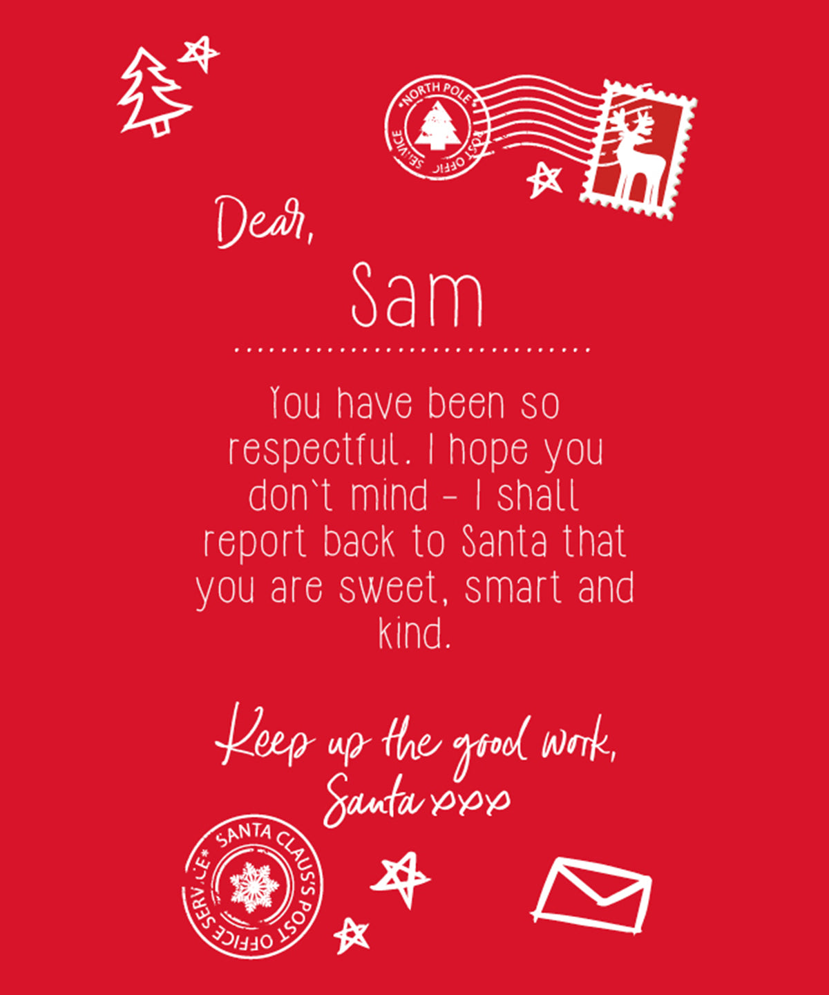 Personalisable kids letter to Santa tee