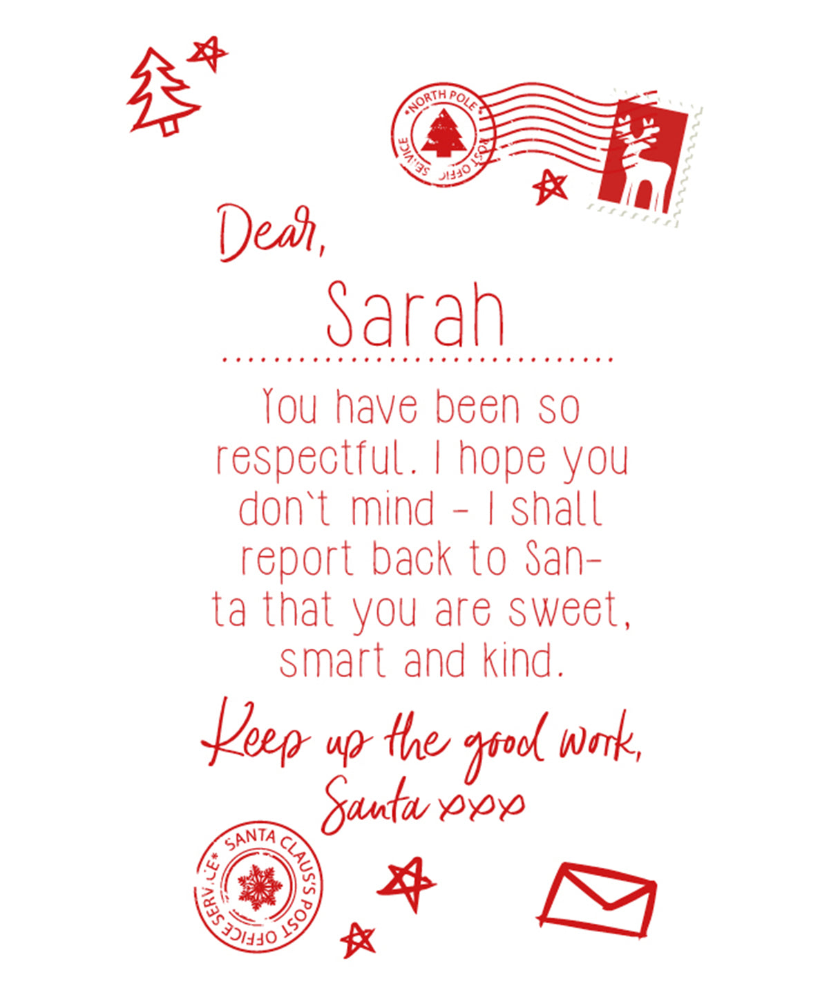 Personalisable kids letter to Santa tee