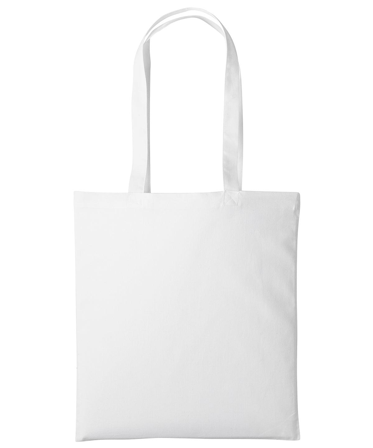 White - Cotton shopper long handle Bags Nutshell® Bags & Luggage, Crafting, Must Haves, Perfect for DTG print Schoolwear Centres