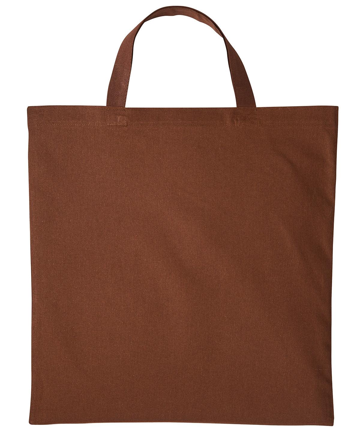 Dark Brown - Cotton shopper short handle Bags Nutshell® Bags & Luggage, Crafting, Gifting, Must Haves, Perfect for DTG print Schoolwear Centres