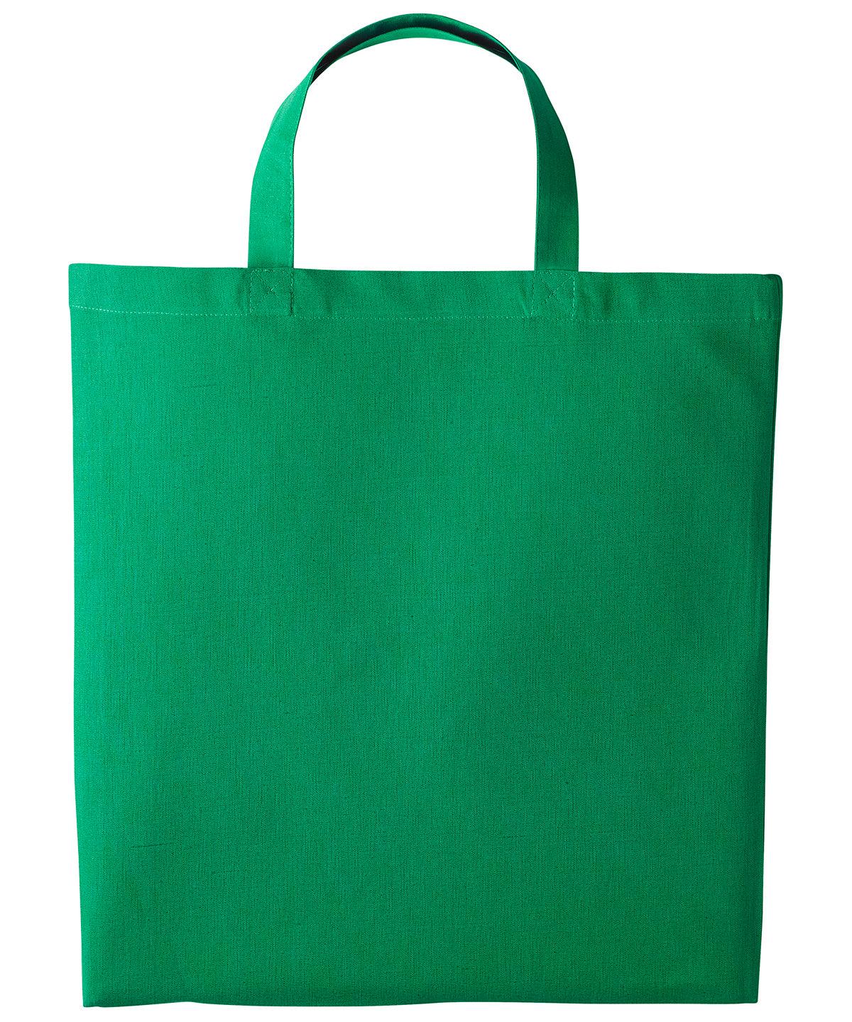 Kelly Green - Cotton shopper short handle Bags Nutshell® Bags & Luggage, Crafting, Gifting, Must Haves, Perfect for DTG print Schoolwear Centres