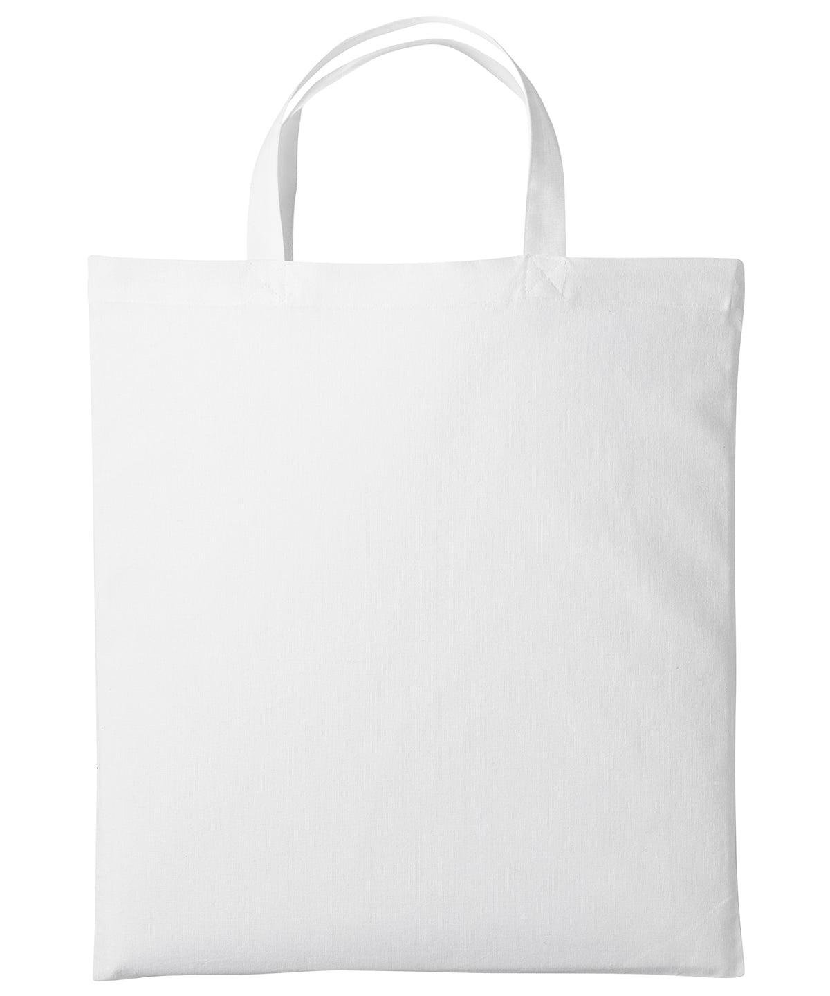 White - Cotton shopper short handle Bags Nutshell® Bags & Luggage, Crafting, Gifting, Must Haves, Perfect for DTG print Schoolwear Centres