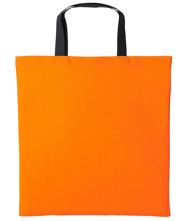 Orange/Black - Varsity cotton shopper short handle Bags Nutshell® Bags & Luggage, Crafting, Perfect for DTG print Schoolwear Centres