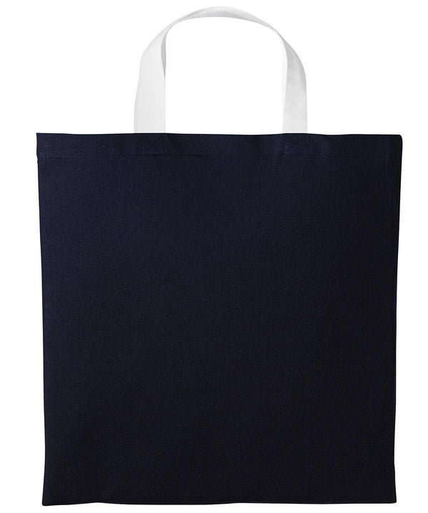 Oxford Navy/White - Varsity cotton shopper short handle Bags Nutshell® Bags & Luggage, Crafting, Perfect for DTG print Schoolwear Centres