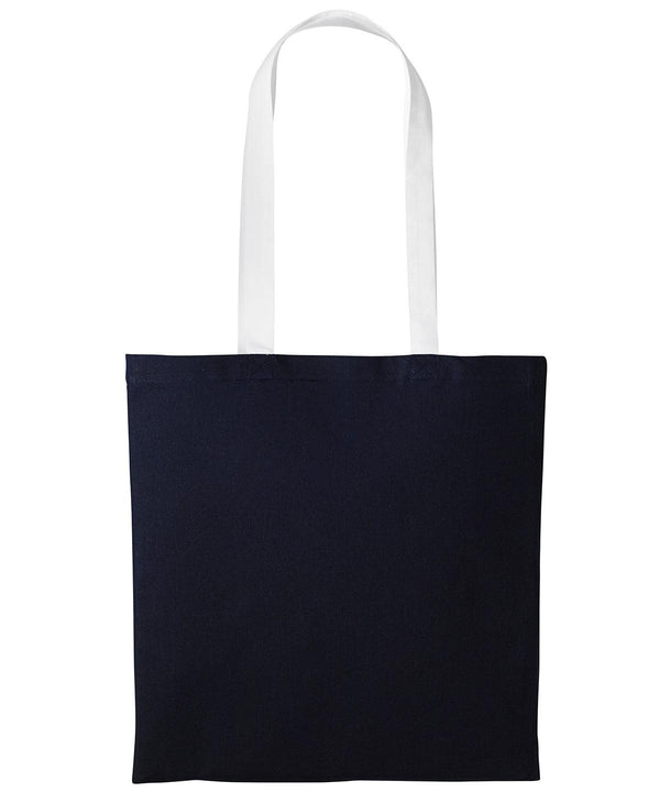 Oxford Navy/White - Varsity cotton shopper long handle Bags Nutshell® Bags & Luggage, Crafting, Perfect for DTG print Schoolwear Centres