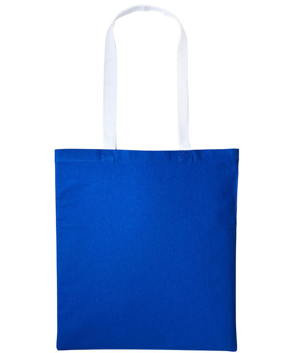 Royal/White - Varsity cotton shopper long handle Bags Nutshell® Bags & Luggage, Crafting, Perfect for DTG print Schoolwear Centres