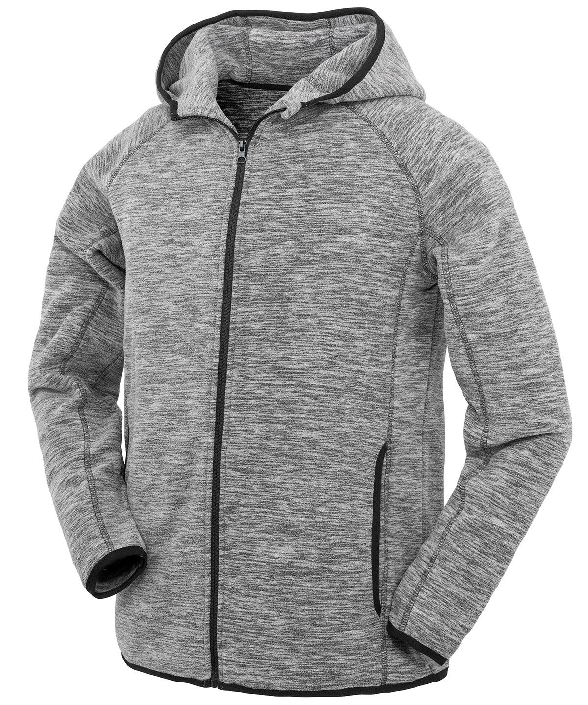 Grey/Black - Microfleece hoodi Hoodies Spiro Hoodies, On-Trend Activewear, Plus Sizes, Rebrandable, Sports & Leisure, Streetwear Schoolwear Centres