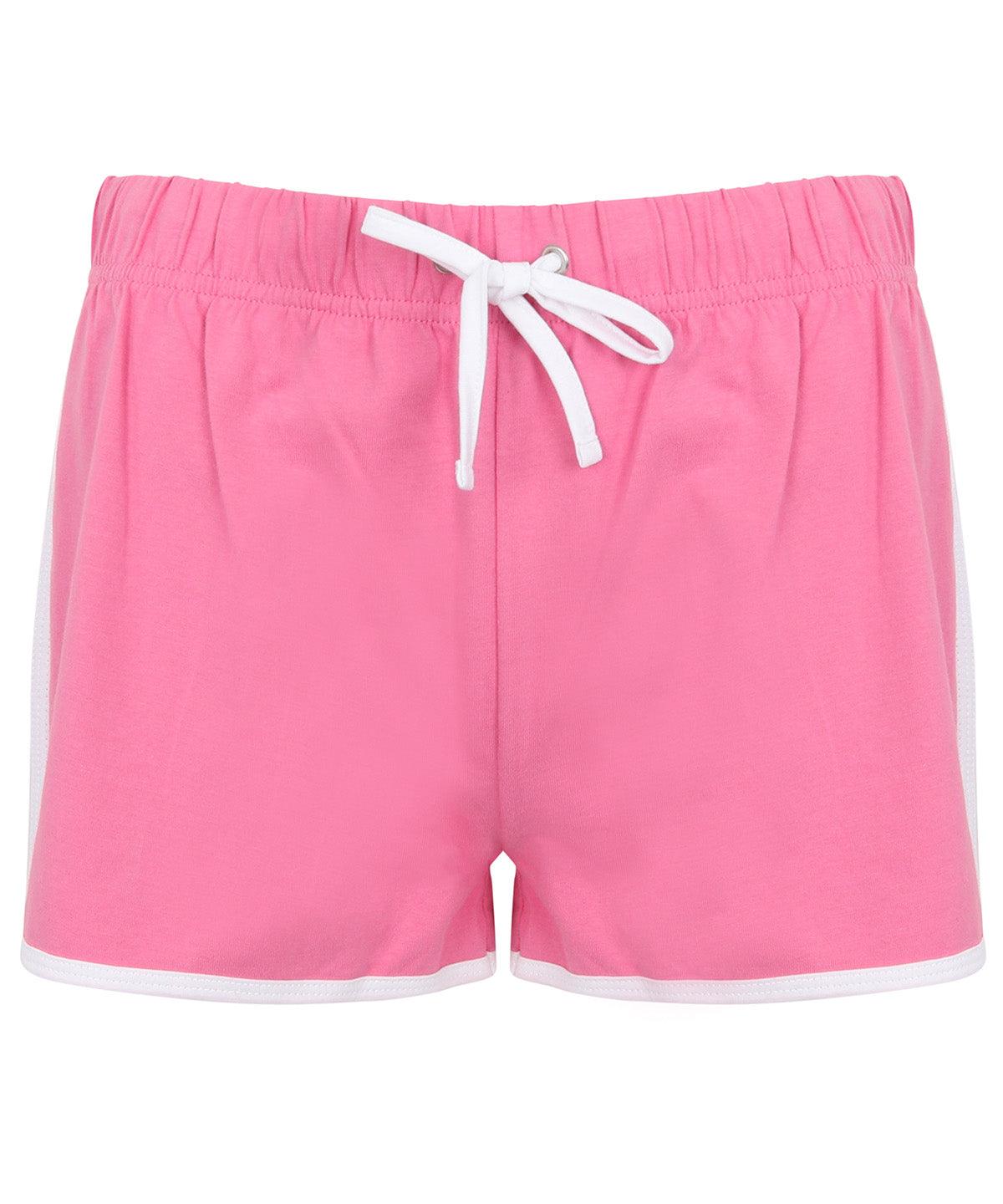 Bright Pink/White - Women's retro shorts Shorts SF Joggers, Must Haves, Women's Fashion Schoolwear Centres