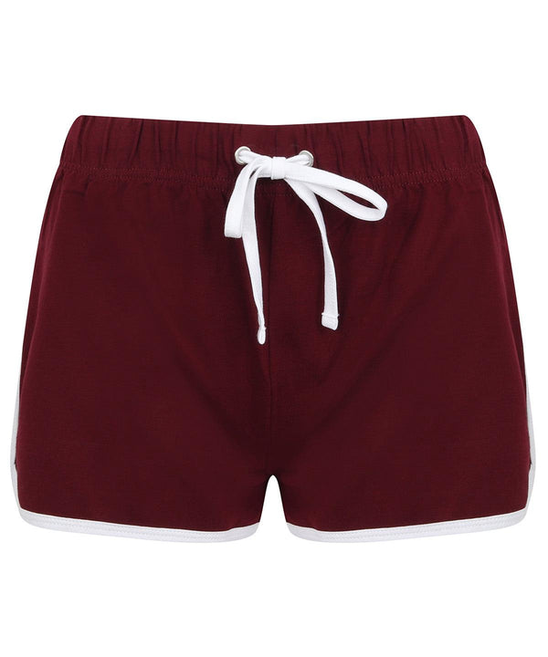 Burgundy/White - Women's retro shorts Shorts SF Joggers, Must Haves, Women's Fashion Schoolwear Centres