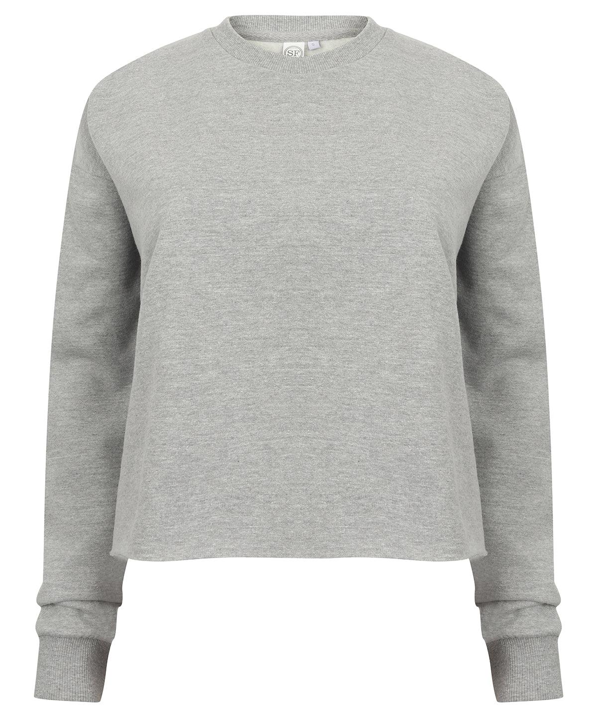 Heather Grey - Women's cropped slounge sweat Sweatshirts SF Back to the Gym, Cropped, Rebrandable, Sweatshirts, Women's Fashion Schoolwear Centres