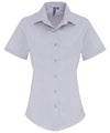 Women's stretch fit cotton poplin short sleeve blouse