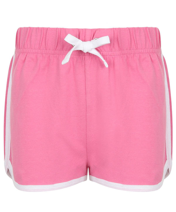 Bright Pink/White - Kids retro shorts Shorts SF Minni Junior Schoolwear Centres