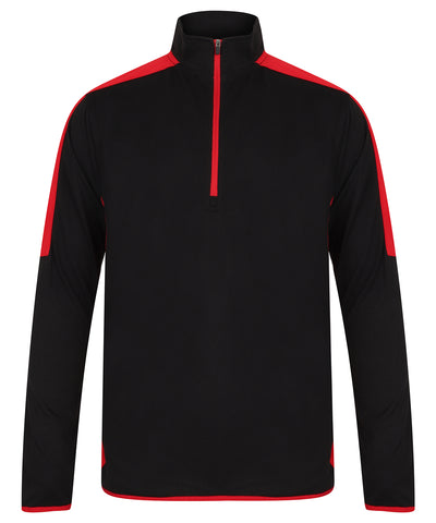 ¼ zip mid-layer with contrast panelling 