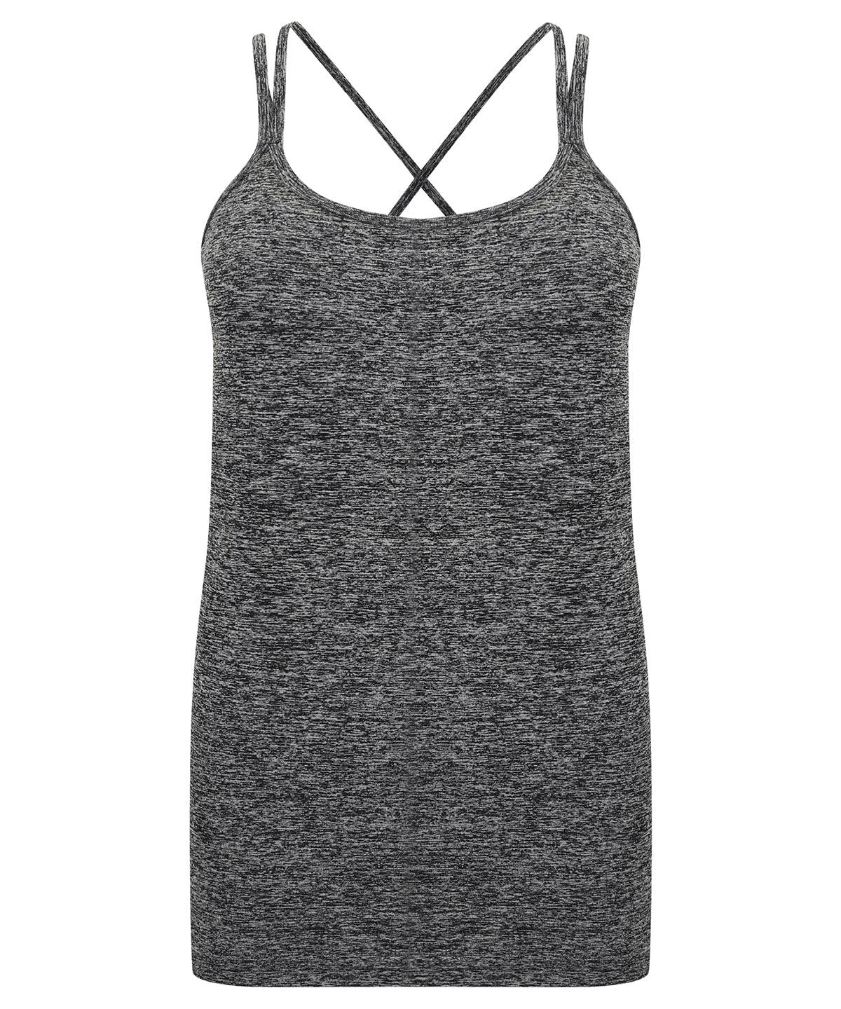 Dark Grey Marl - Women's seamless strappy vest Vests Tombo Athleisurewear, Raladeal - Recently Added, Rebrandable, Sports & Leisure, T-Shirts & Vests Schoolwear Centres